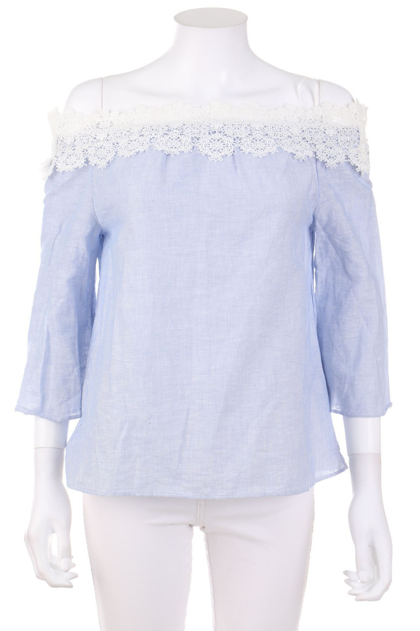 ZARA - Carmen-Bluse mit Leinen - XS