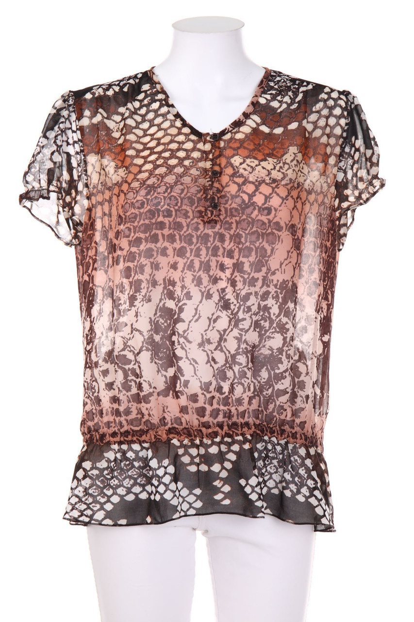 TAIFUN - Kurzarm-Bluse mit Print - D 42