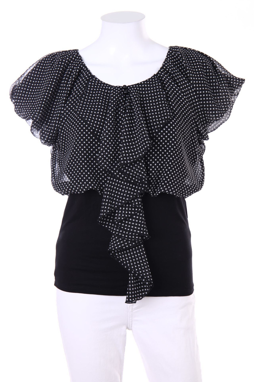 MORGAN - Shortsleeve Blouse with Dots - D 38