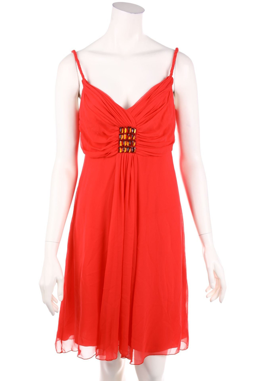 Renato Nucci - Abendkleid aus Seide mit Schmuckstein-Applikation - D 40