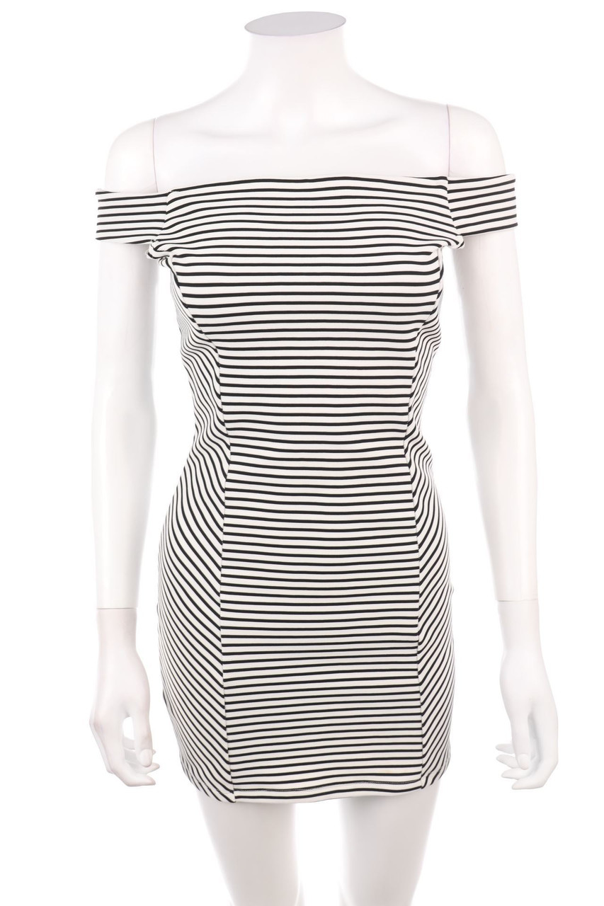 No Label - Mini-Carmen-Dress with Stripes - D 36