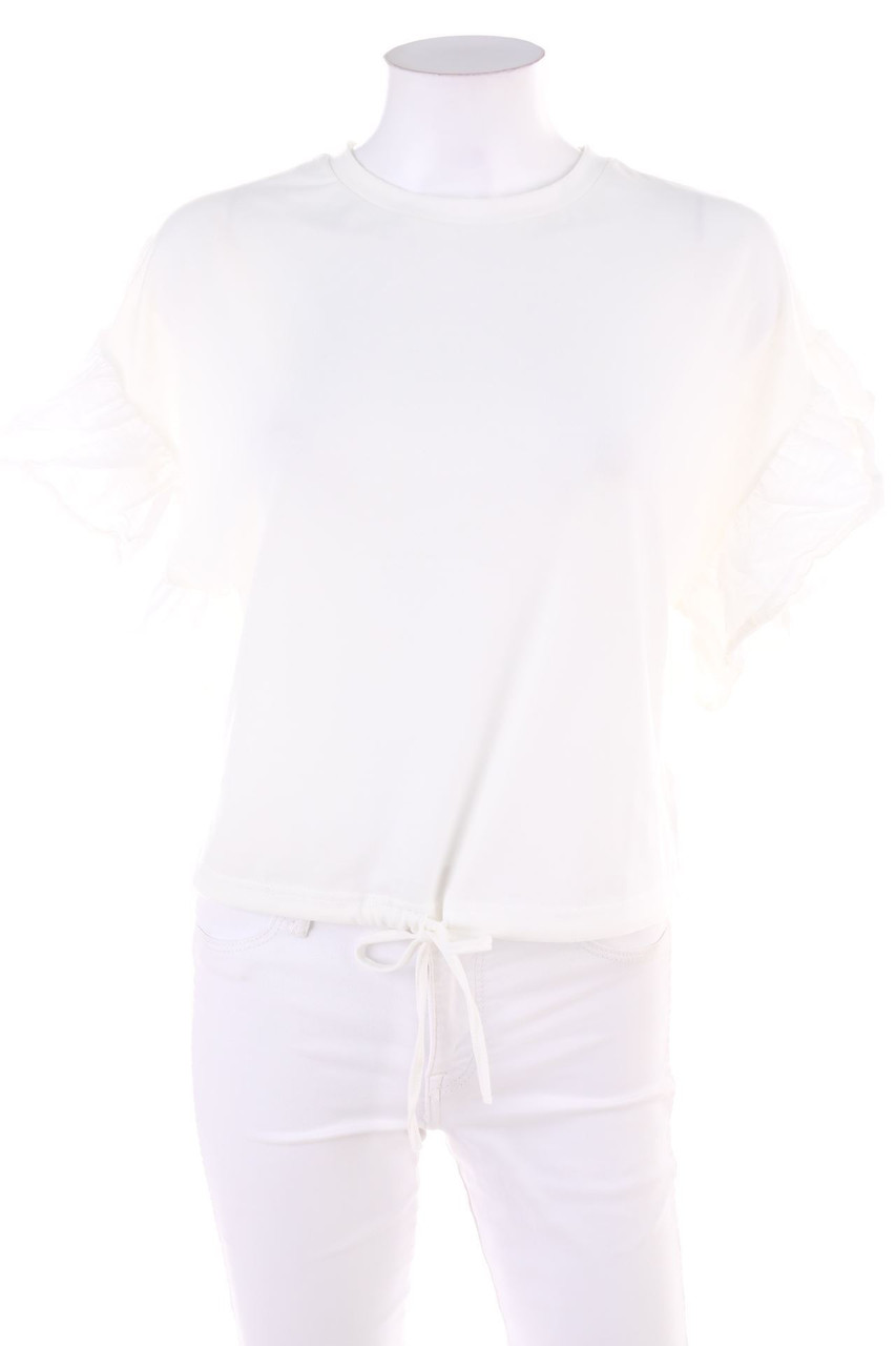 RESERVED - Shortsleeve Blouse with Volants - S