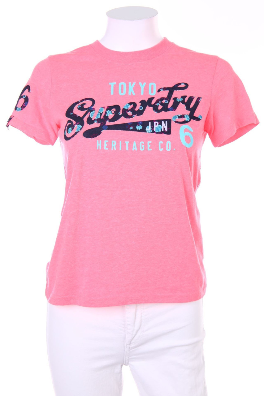 Superdry - Neon-Kurzarm-Shirt mit Flock-Print - D 32