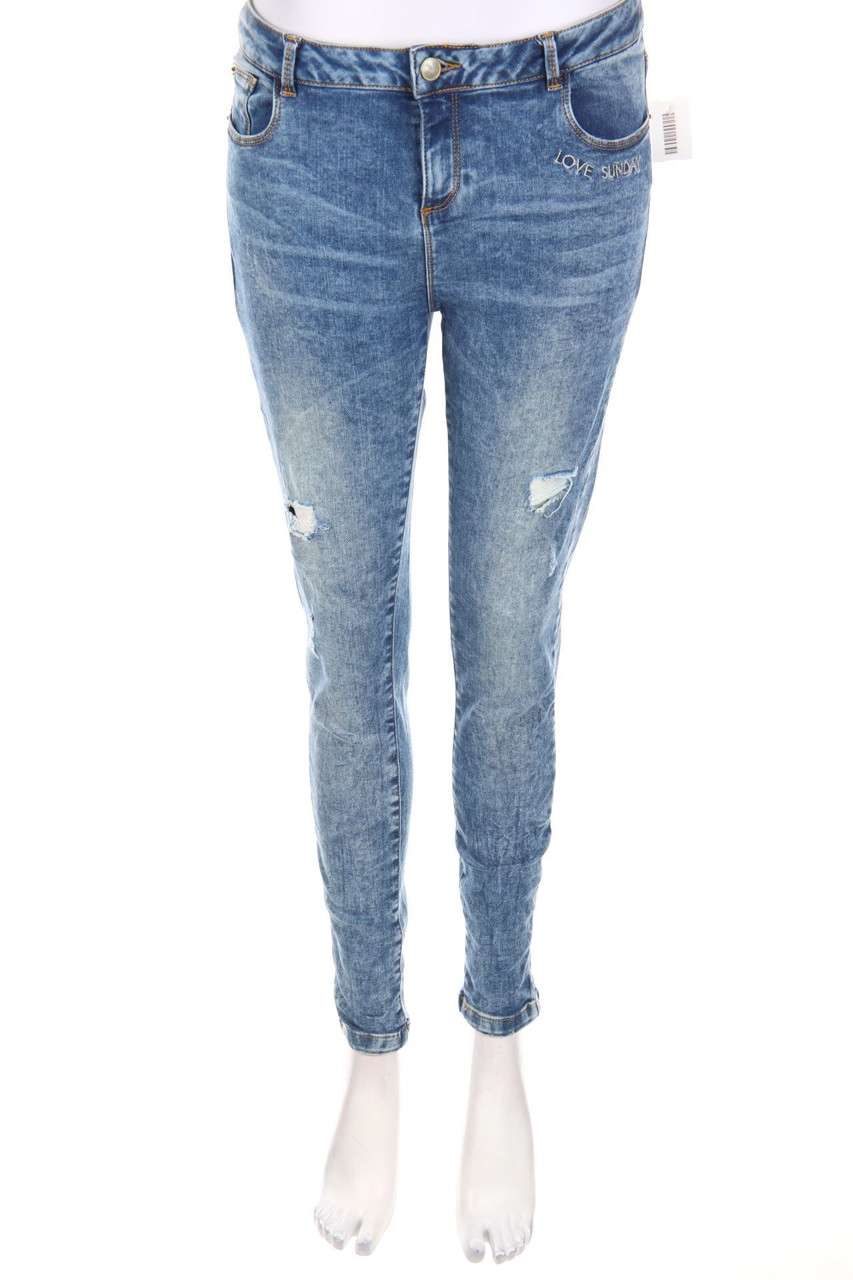 CAMAÏEU - Destroyed Skinny-Jeans mit Stickereien - D 38