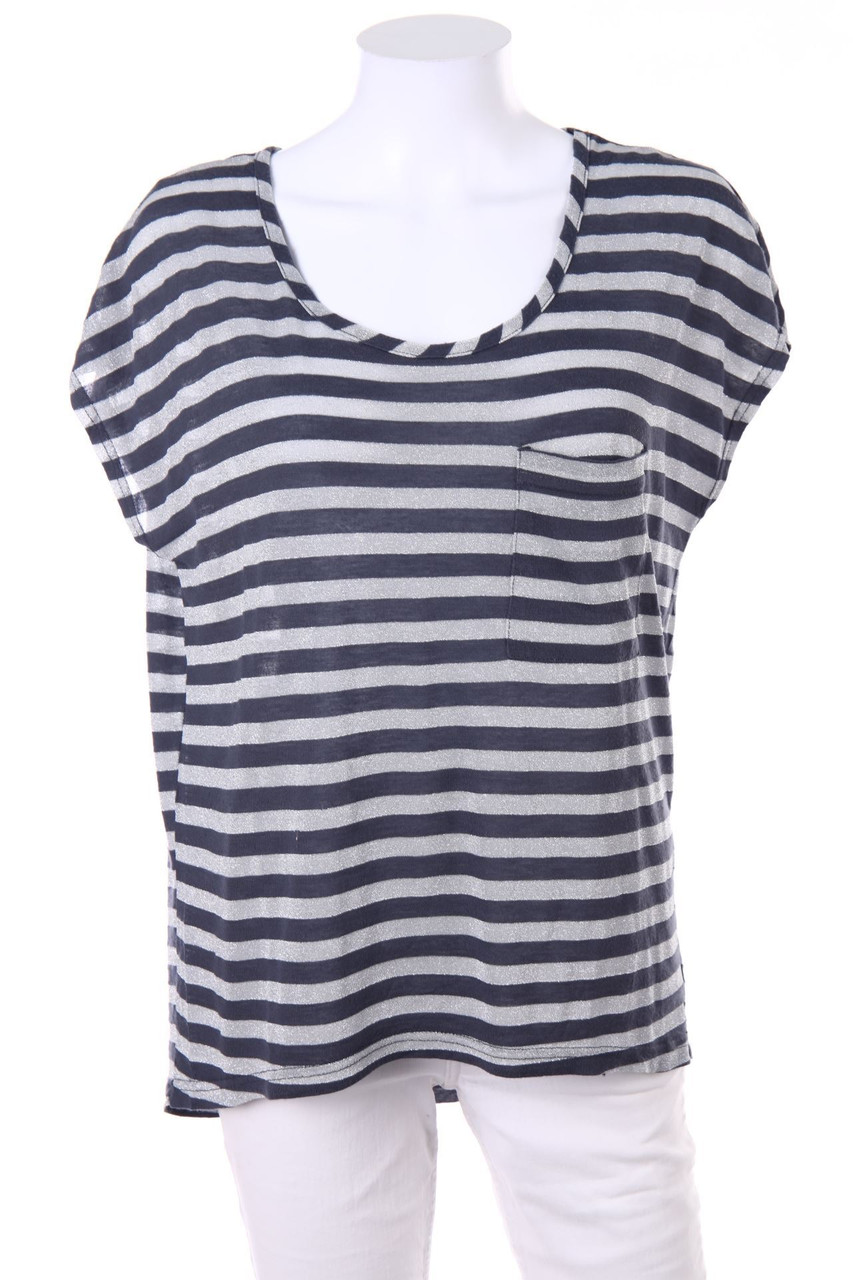 VERO MODA - Glitzer-Kurzarm-Shirt mit Streifen - S