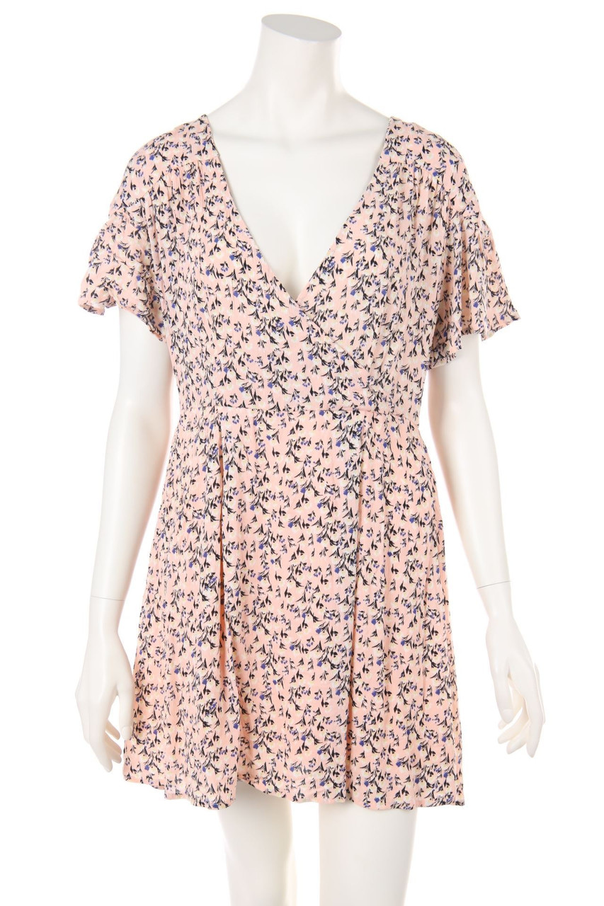 MINKPINK - Minikleid in Wickel-Optik mit Blumen-Print - M