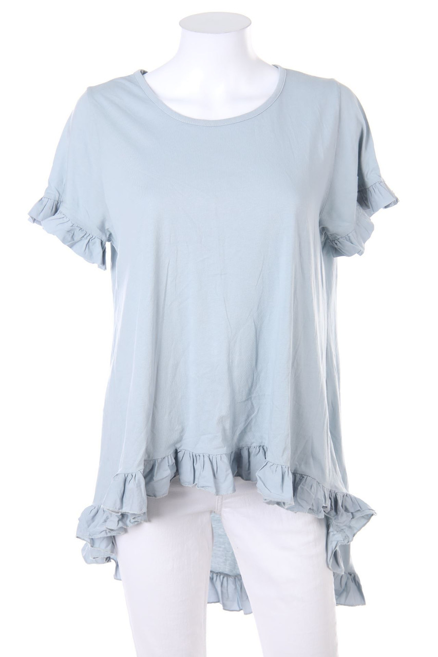 BSB - Oversize-Shortsleeve-Shirt with Frills - S