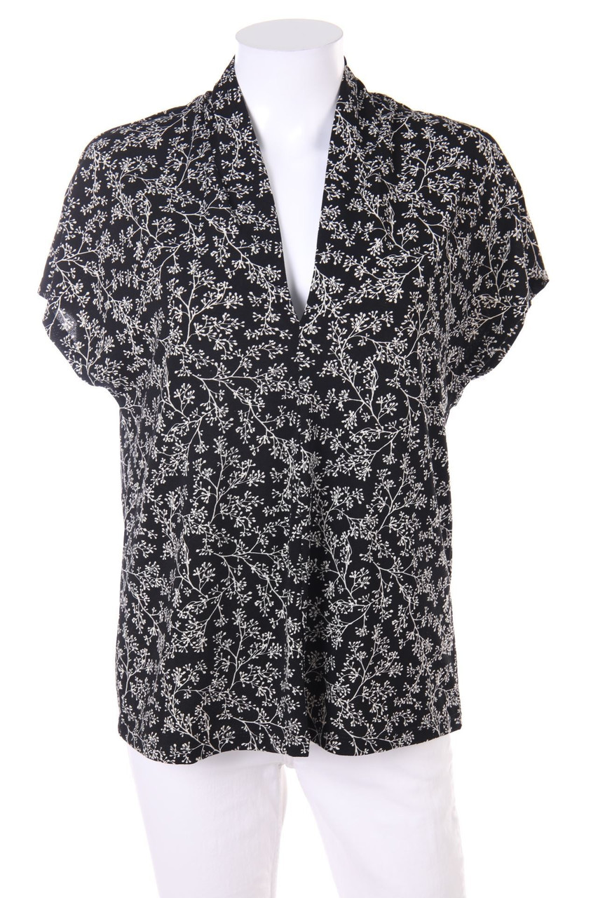 H&M - Kurzarm-Bluse mit floralem Muster - M