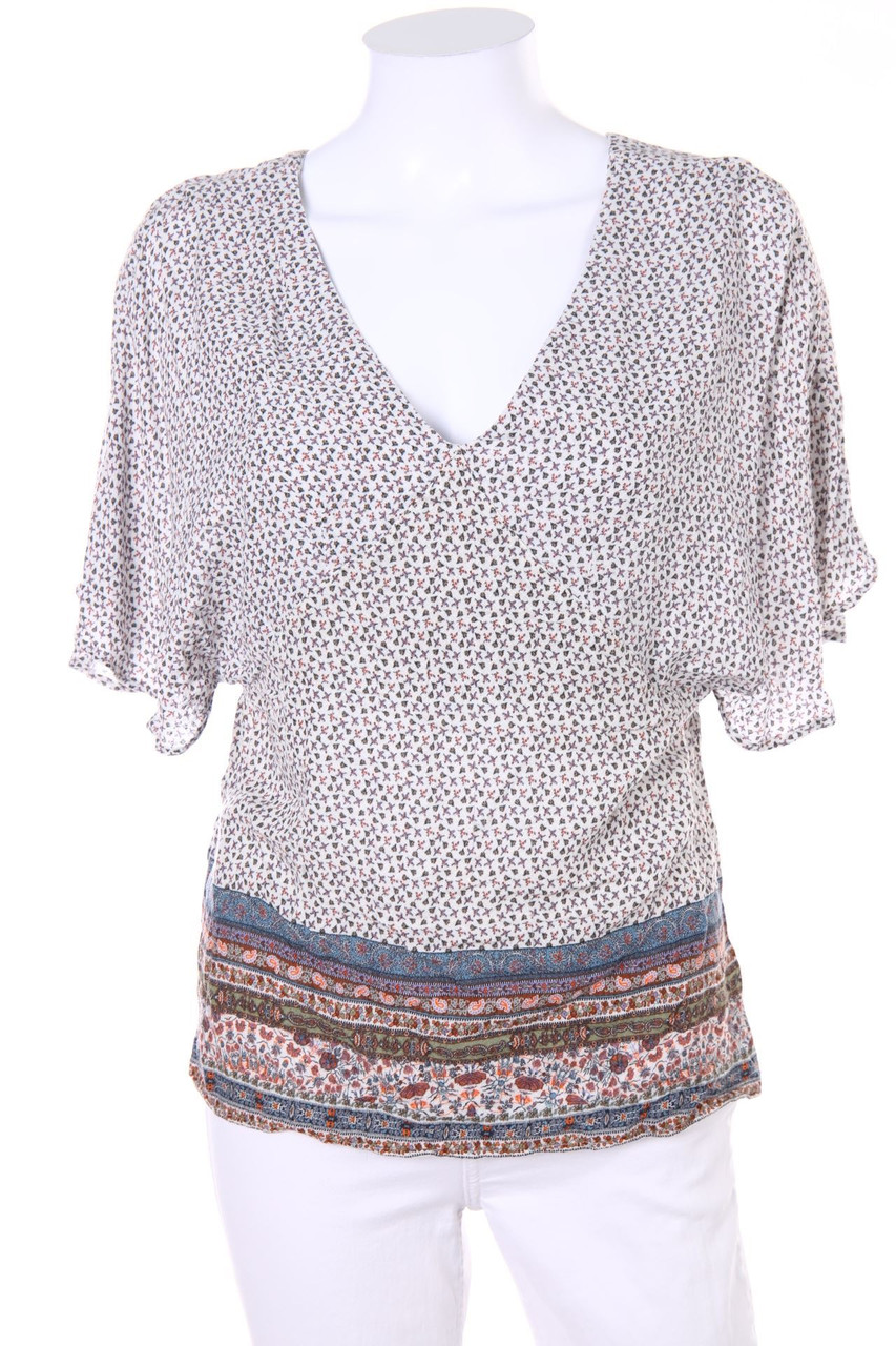 promod - Kurzarm-Bluse mit Print - S