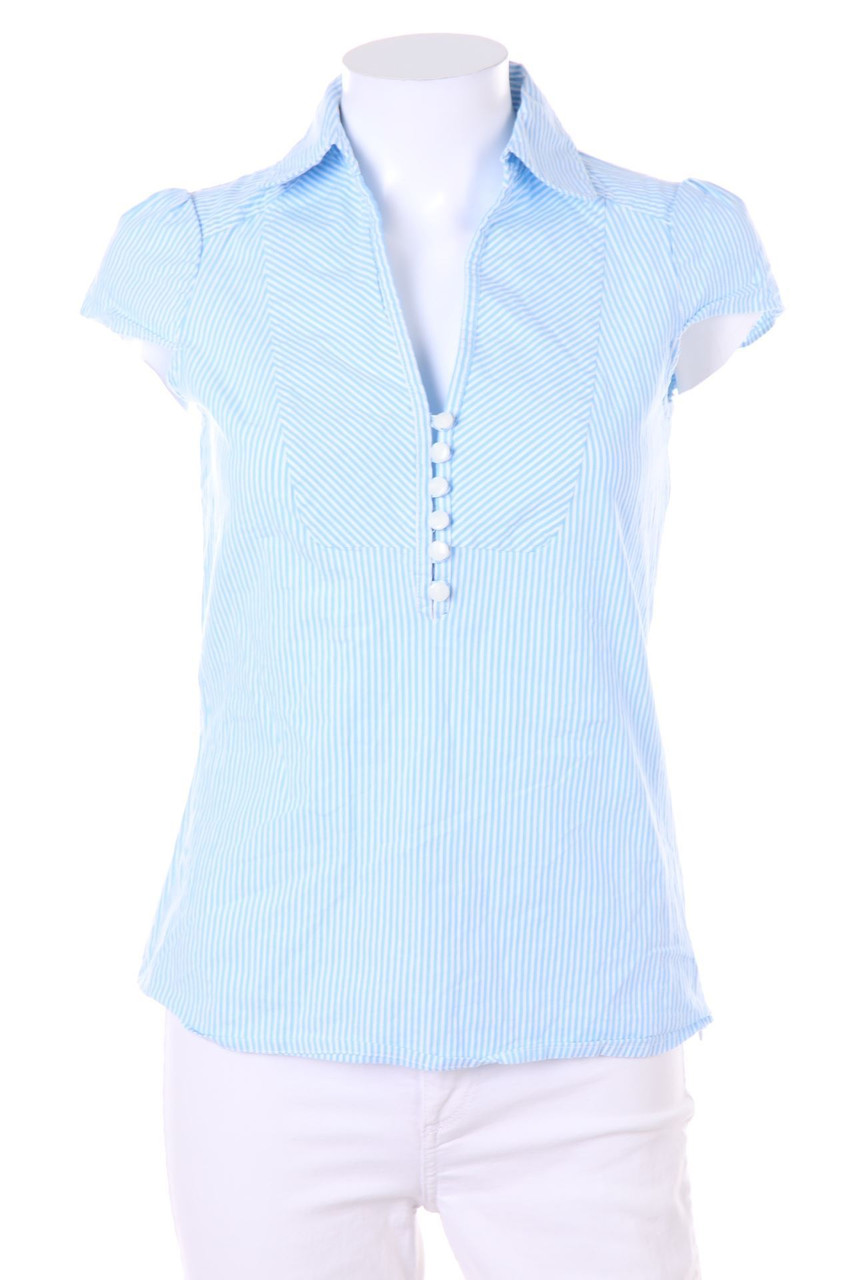 MANGO SUIT - Kurzarm-Bluse mit Streifen - S