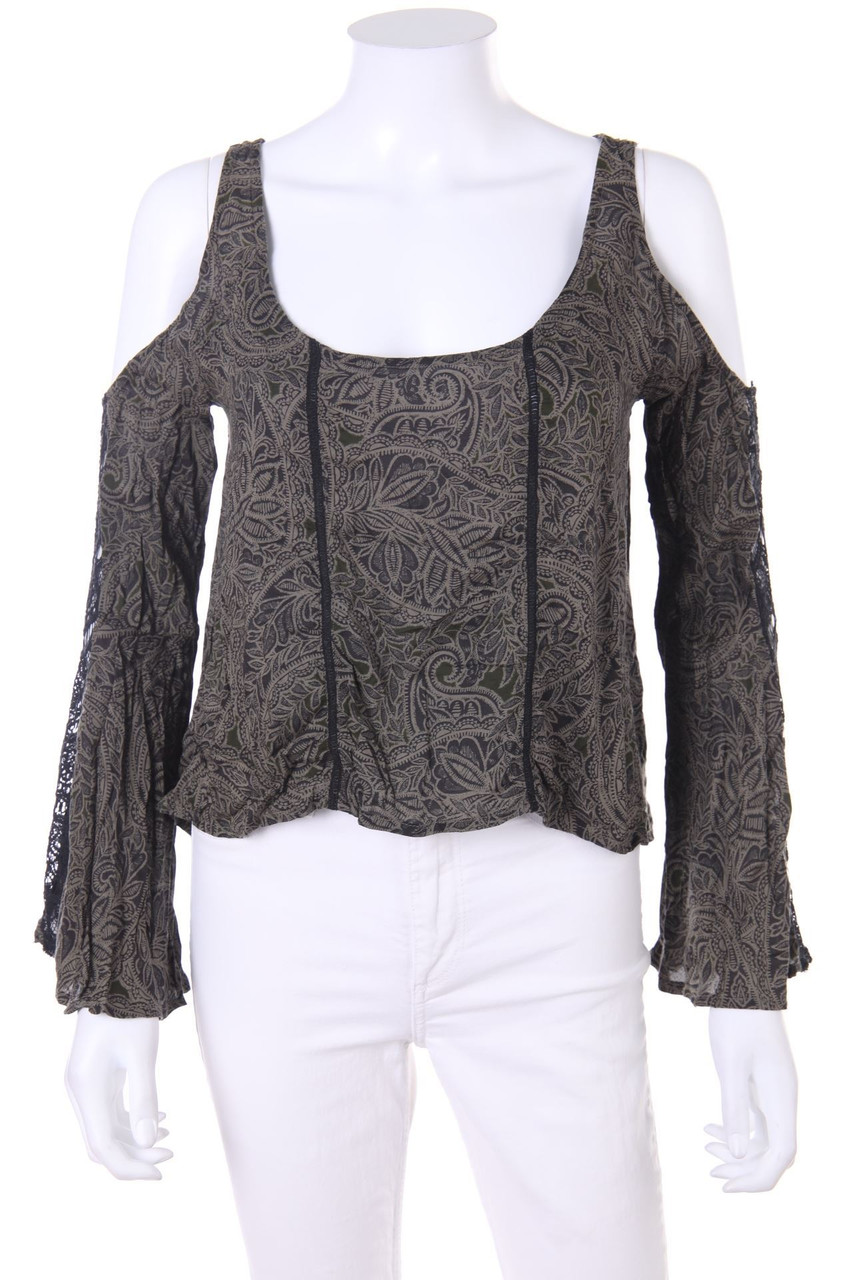 Abercrombie & Fitch - Cold-Shoulder-Blouse with Lace - XS