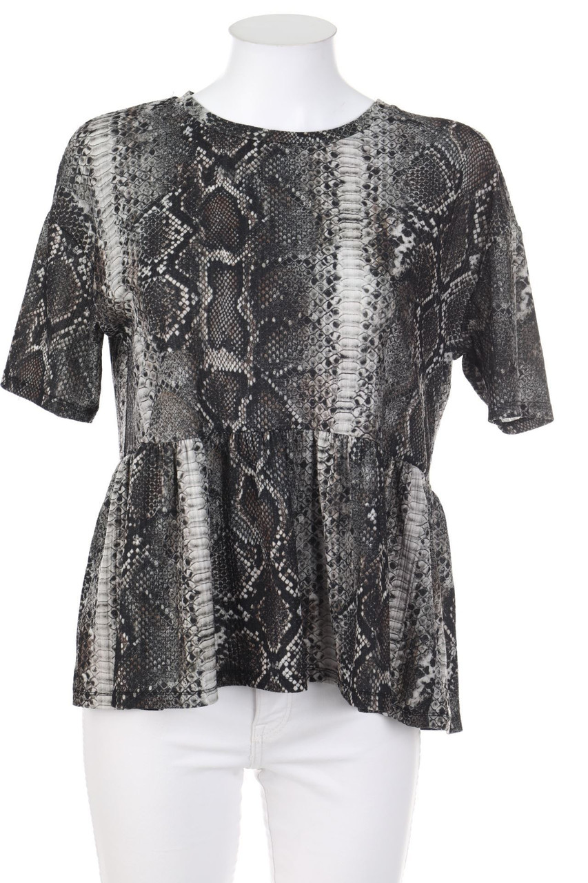 ZARA TRF - Kurzarm-Shirt mit Animal-Print - S