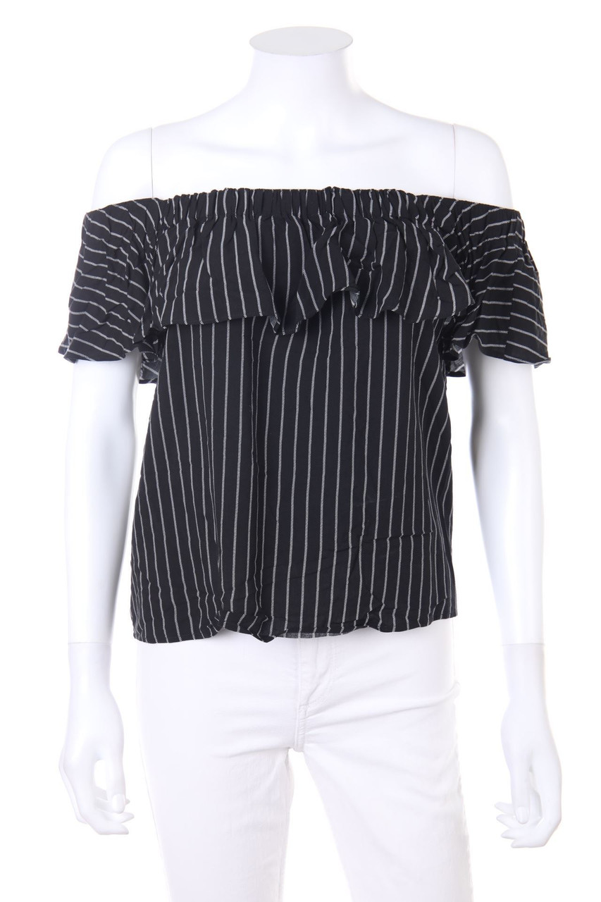 ONLY - Carmen-Bluse mit Streifen - D 34