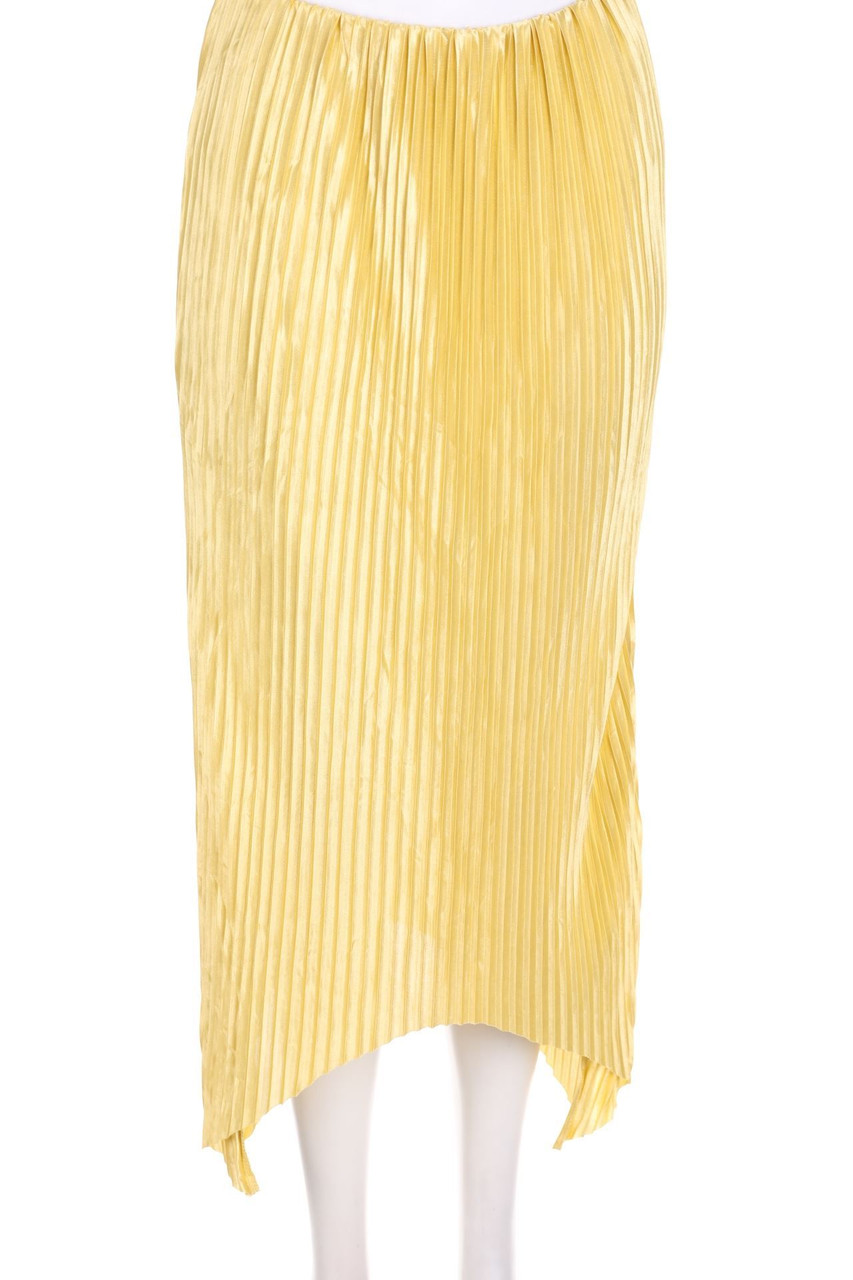 ZARA - Midi-Pleated-Skirt with Asymmetrical Cut - S