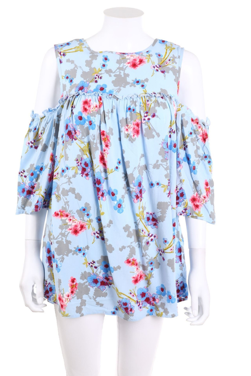 RAINBOW - Print-Blouse with Cut-outs - D 38