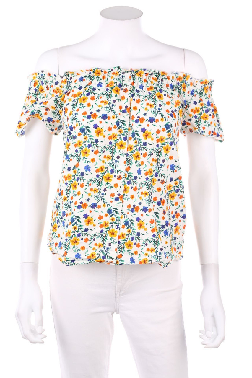 No Label - Off-the-shoulder blouse with Flower Print - D 32