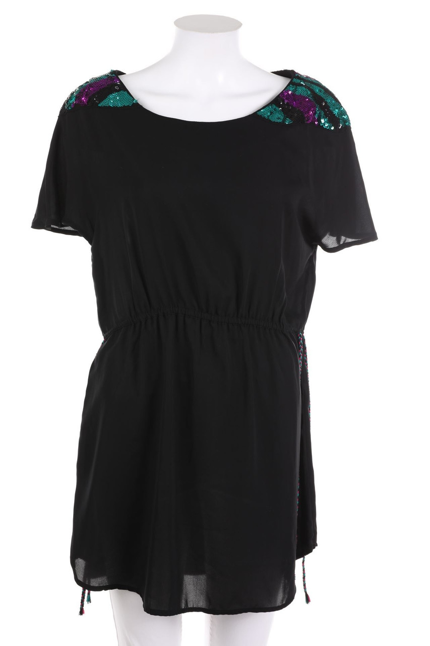 H&M - Kurzarm-Bluse mit Pailletten - D 40