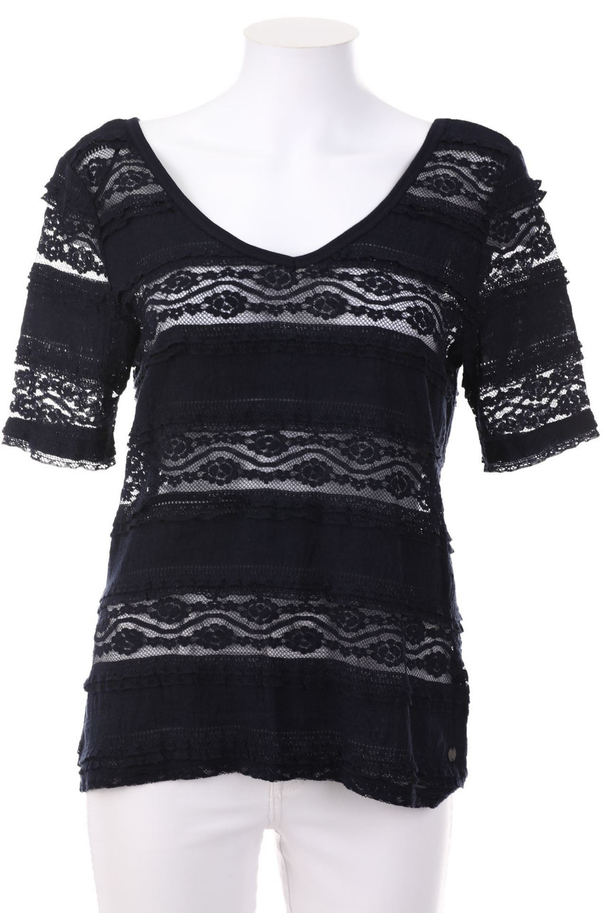 H&M LOGG - Spitzen-Kurzarm-Shirt - M