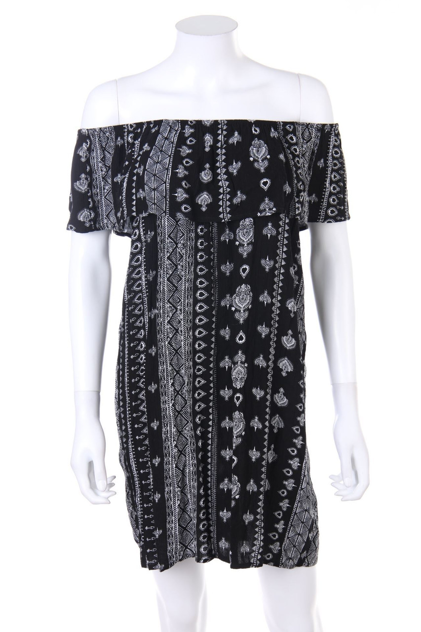 GARAGE - Carmen-dress with Print - S
