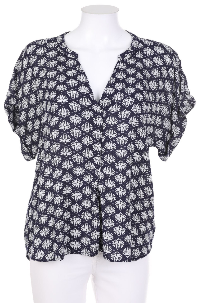 H&M - Kurzarm-Tunika-Bluse mit Print - D 34