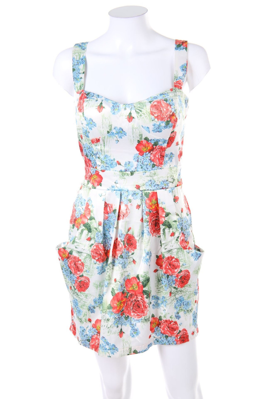 SISTERS POINT - Mini Dress with Flower Print - M