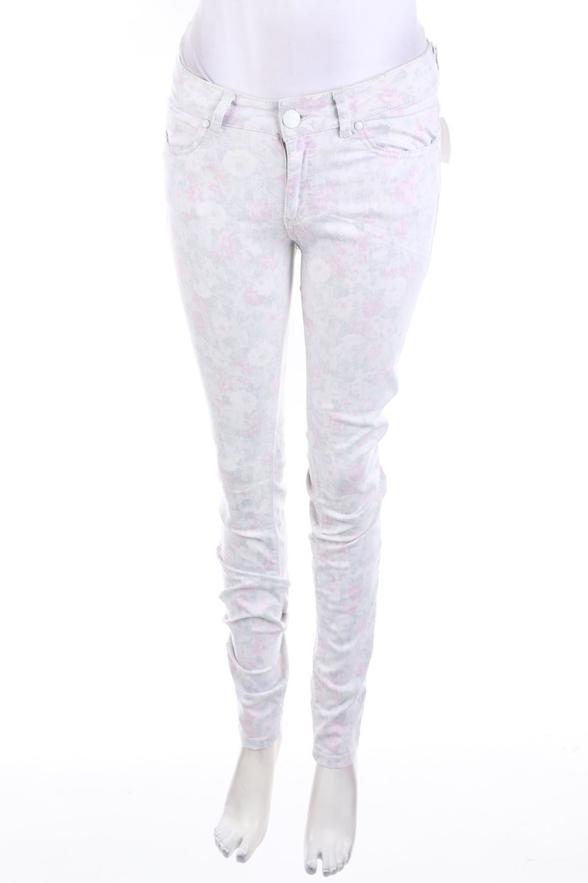 AMISU - Jeans mit floralem Muster - D 36