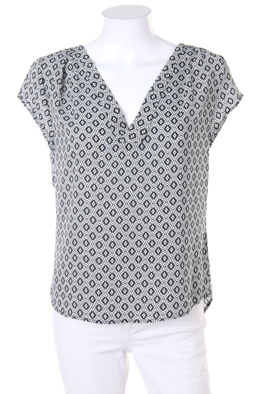 H&M CONSCIOUS - Kurzarm-Tunika-Bluse mit Print - D 34