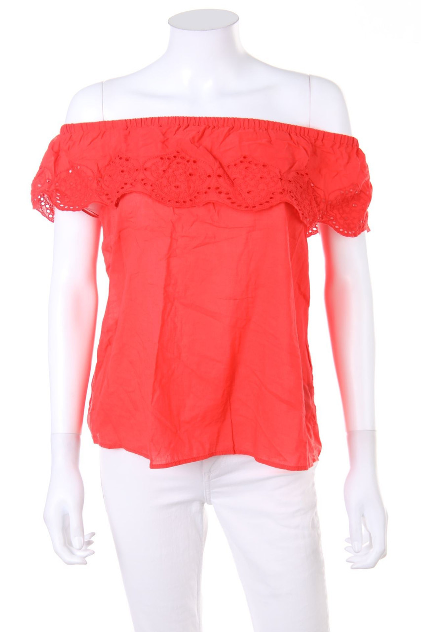 H&M LOGG - Carmen-Bluse mit Lochspitze - D 38