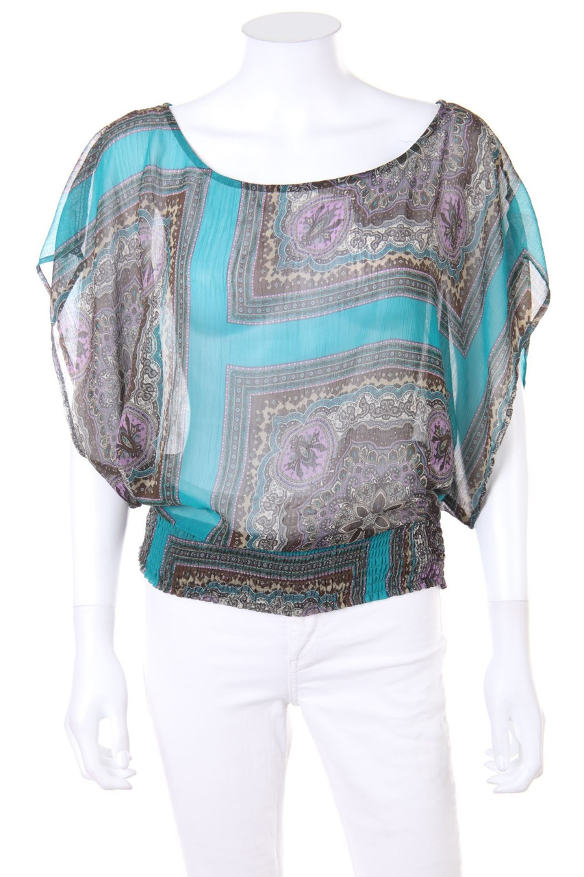 No Label - Print-Blouse with Batwing Sleeves - S