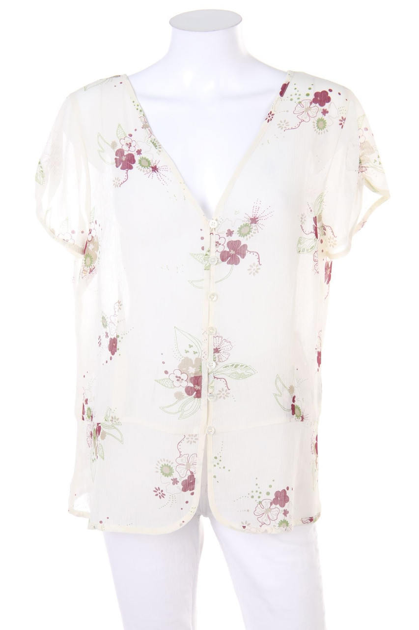 H&M - Kurzarm-Bluse mit Blumen-Print - D 46