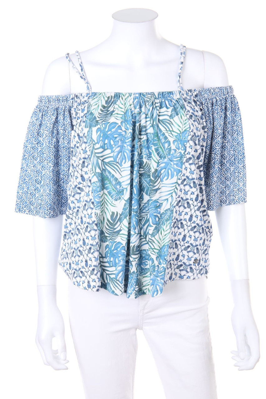 KHUJO - Off-the-shoulder blouse with Print - S