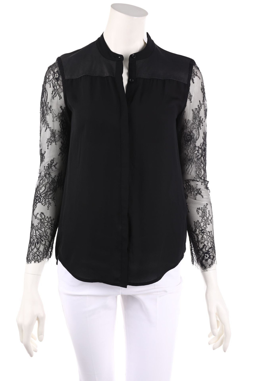 The Kooples - Blouse with Leather Details - XS