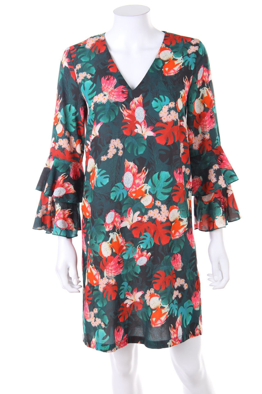 gina tricot - Kleid mit Tropical Print - D 34