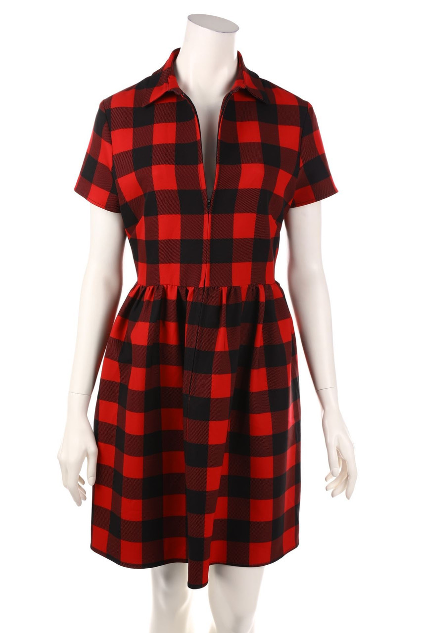 SANDRO FERRONE - Karo-Kleid mit Reißverschluss - D 38