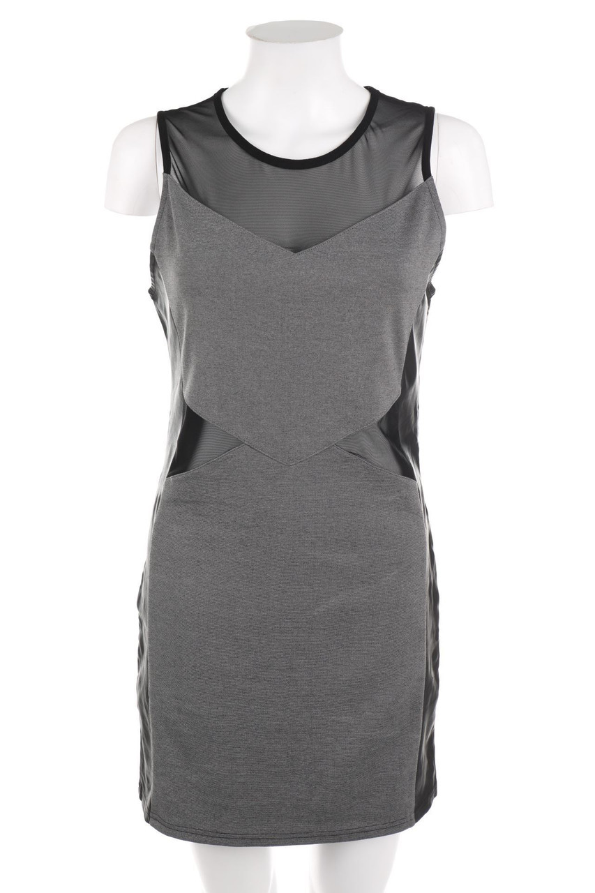 H&M - Party-Kleid mit Kunstleder-Details - M