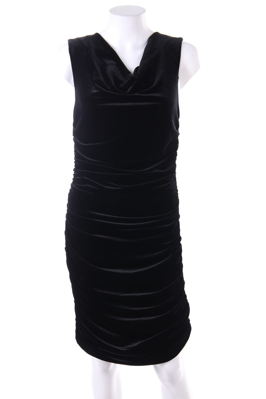 H&M - Samt-Party-Kleid mit Raffungen - S