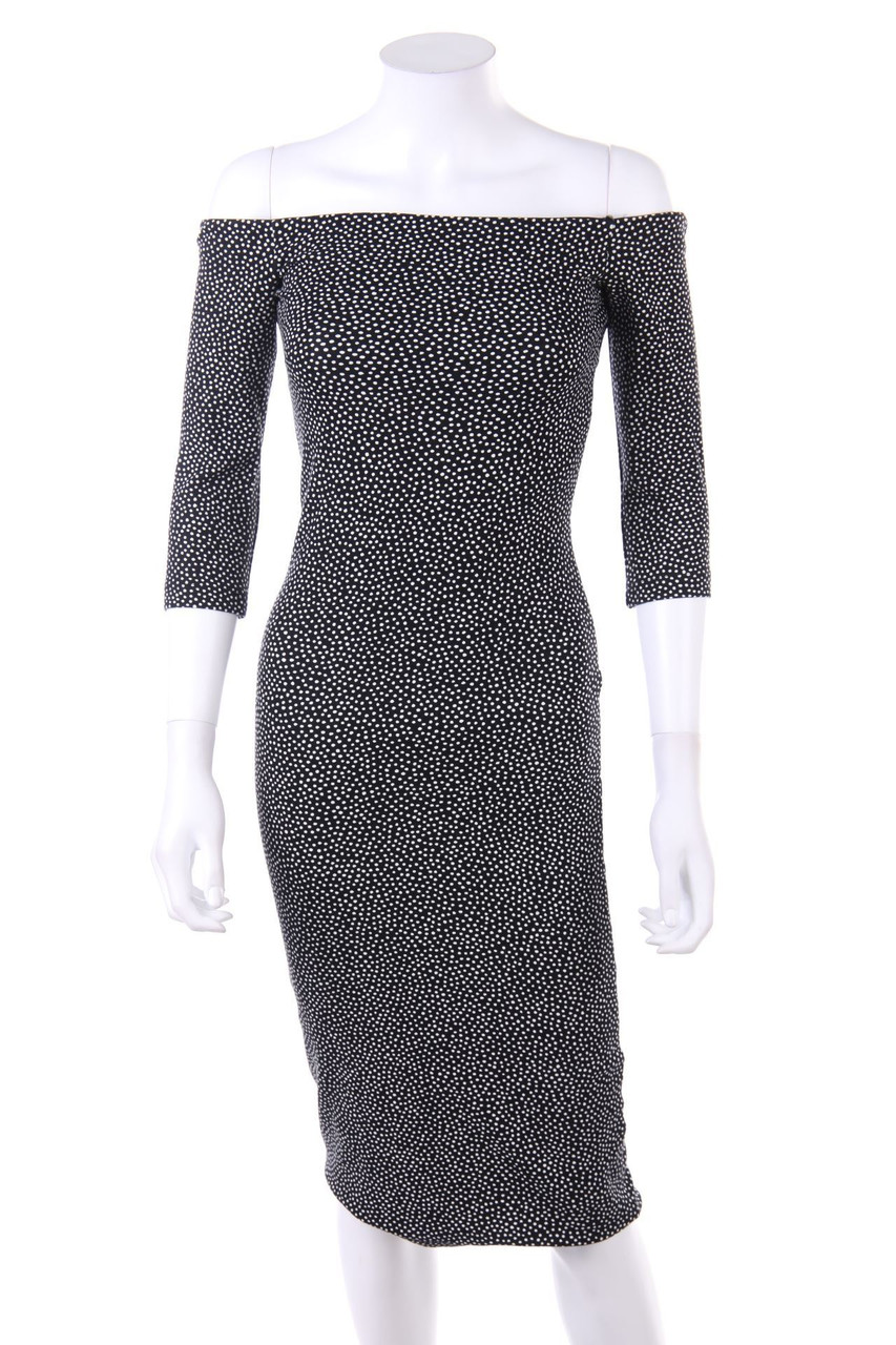 ZARA TRF - Carmen-Midikleid mit Punkten - S