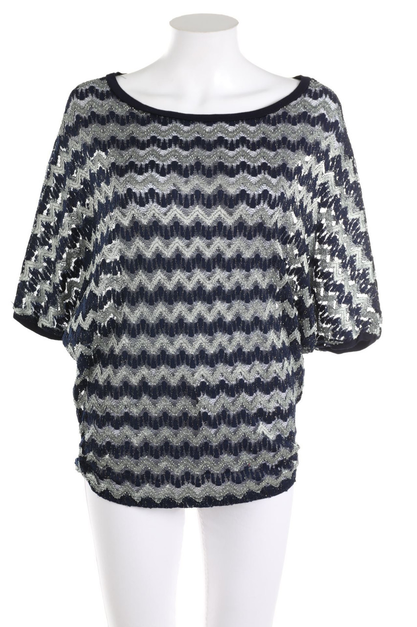 MORGAN - Batwing Shirt with Zig Zag Pattern - S