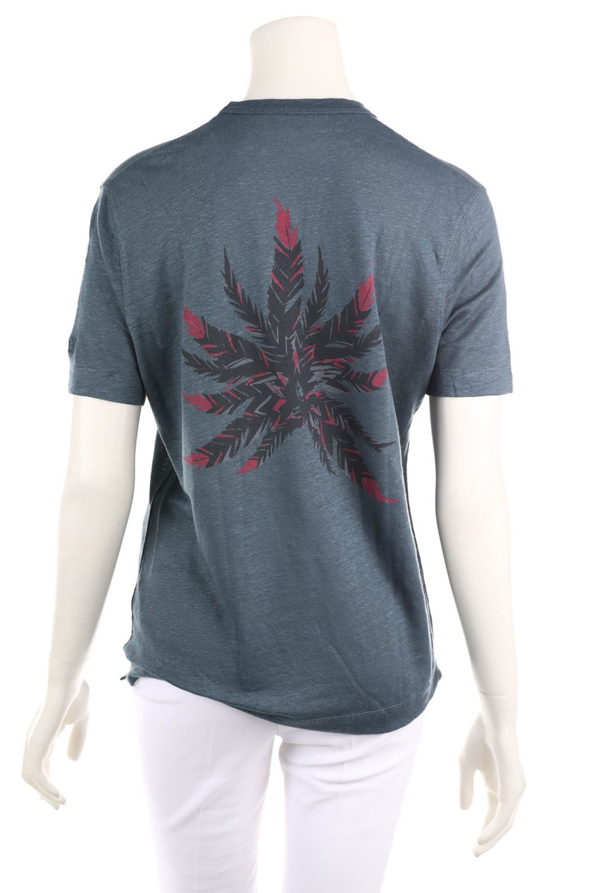 ZADIG & VOLTAIRE - Shortsleeve-Shirt, Linen with Print - M