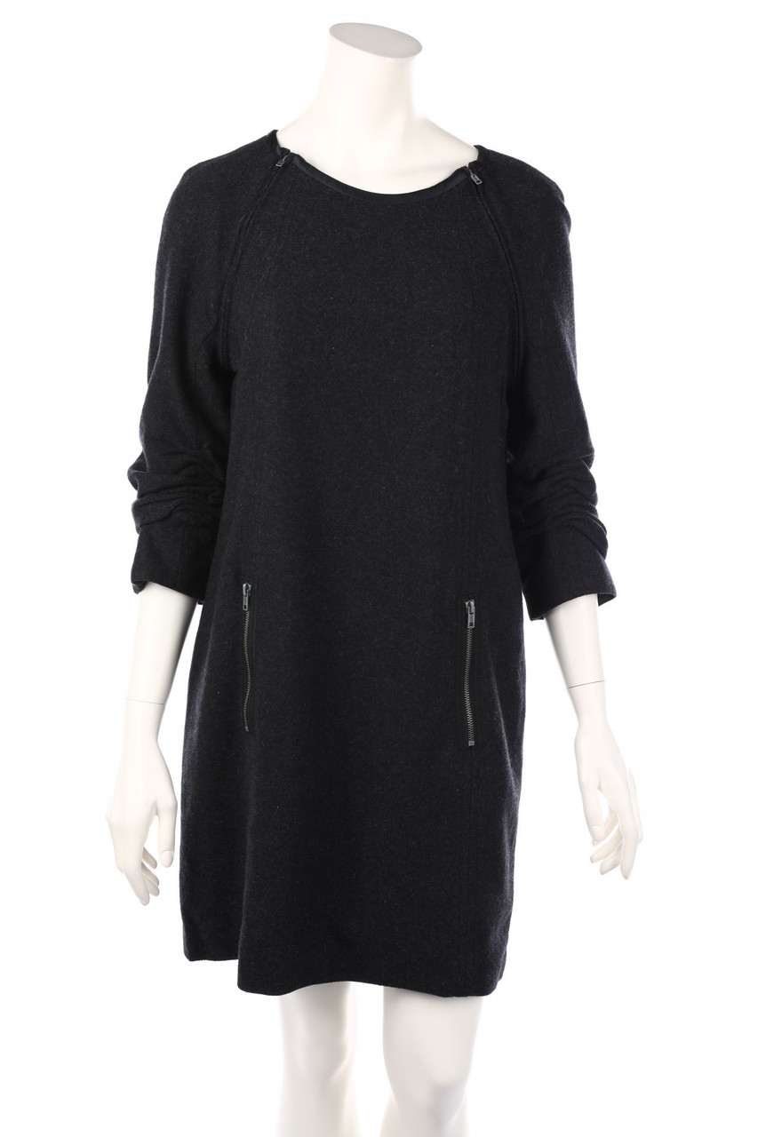 DKNY - Shift-Kleid aus Woll-Mix mit Reißverschluss - D 36