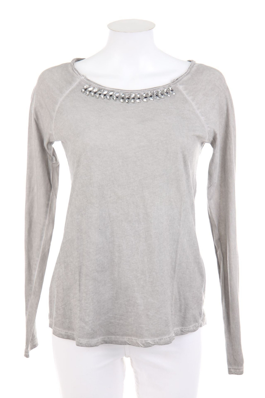 HALLHUBER - Garment Dyed-Longsleeve-Shirt with Jewelry Stones - S