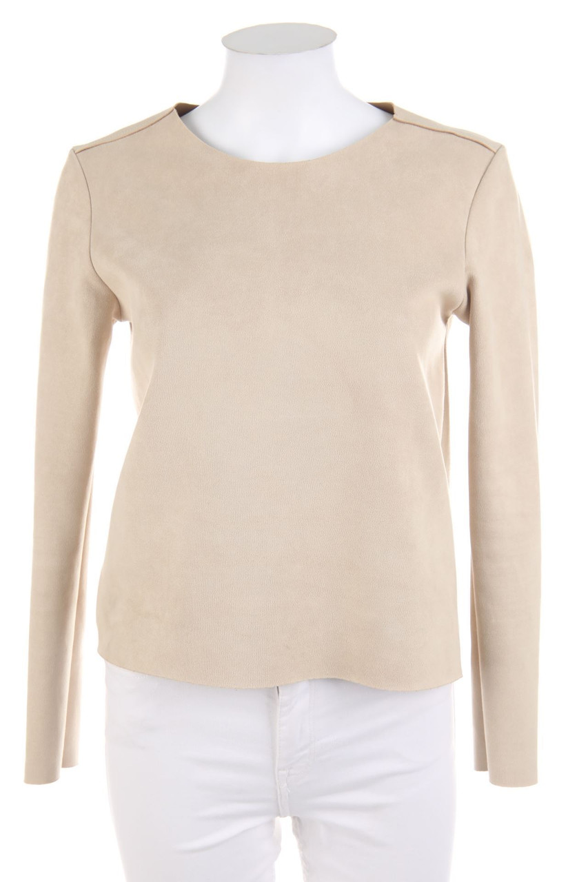 Ohne Label - Faux Leather-Longsleeve-Shirt - S