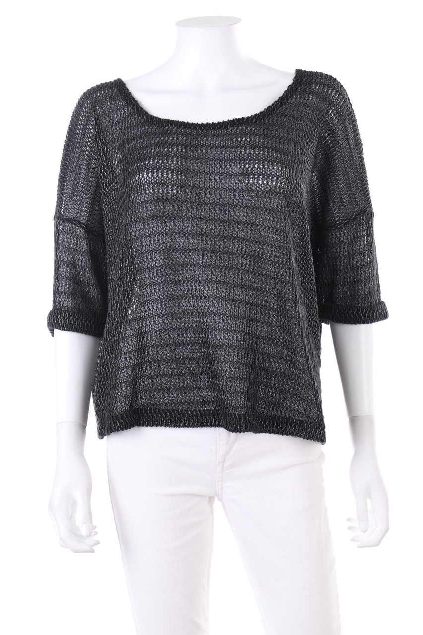 AVANT PREMIERE - Chunky knit 3/4-Sleeve Pullover with Metallic Effect - S