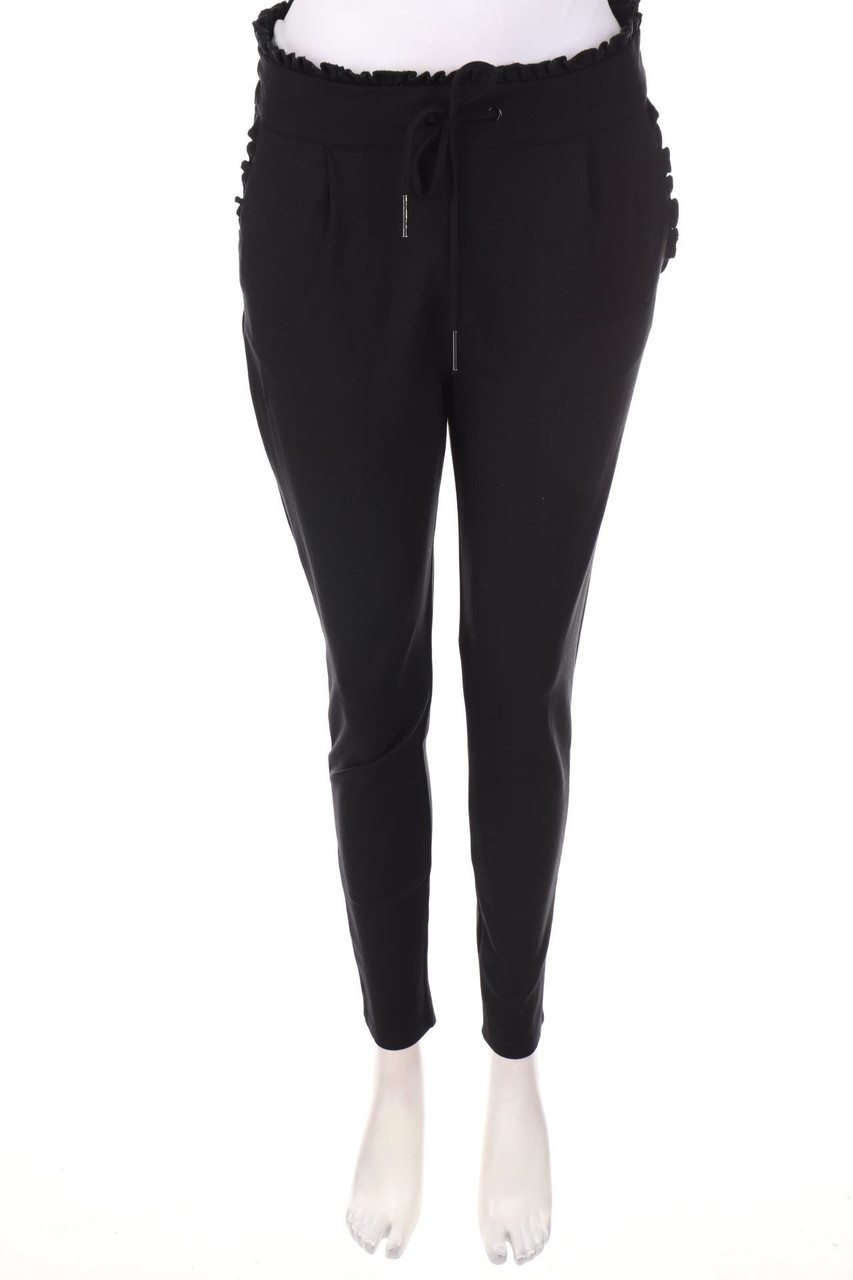 zebra - High Waist-Skinny Pants with Frills - XS