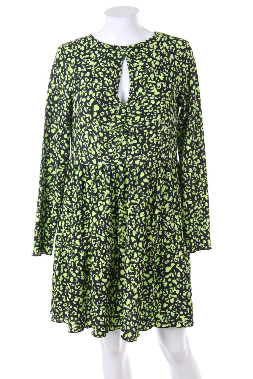 Bershka - Pleated Dress with Ruffles - L