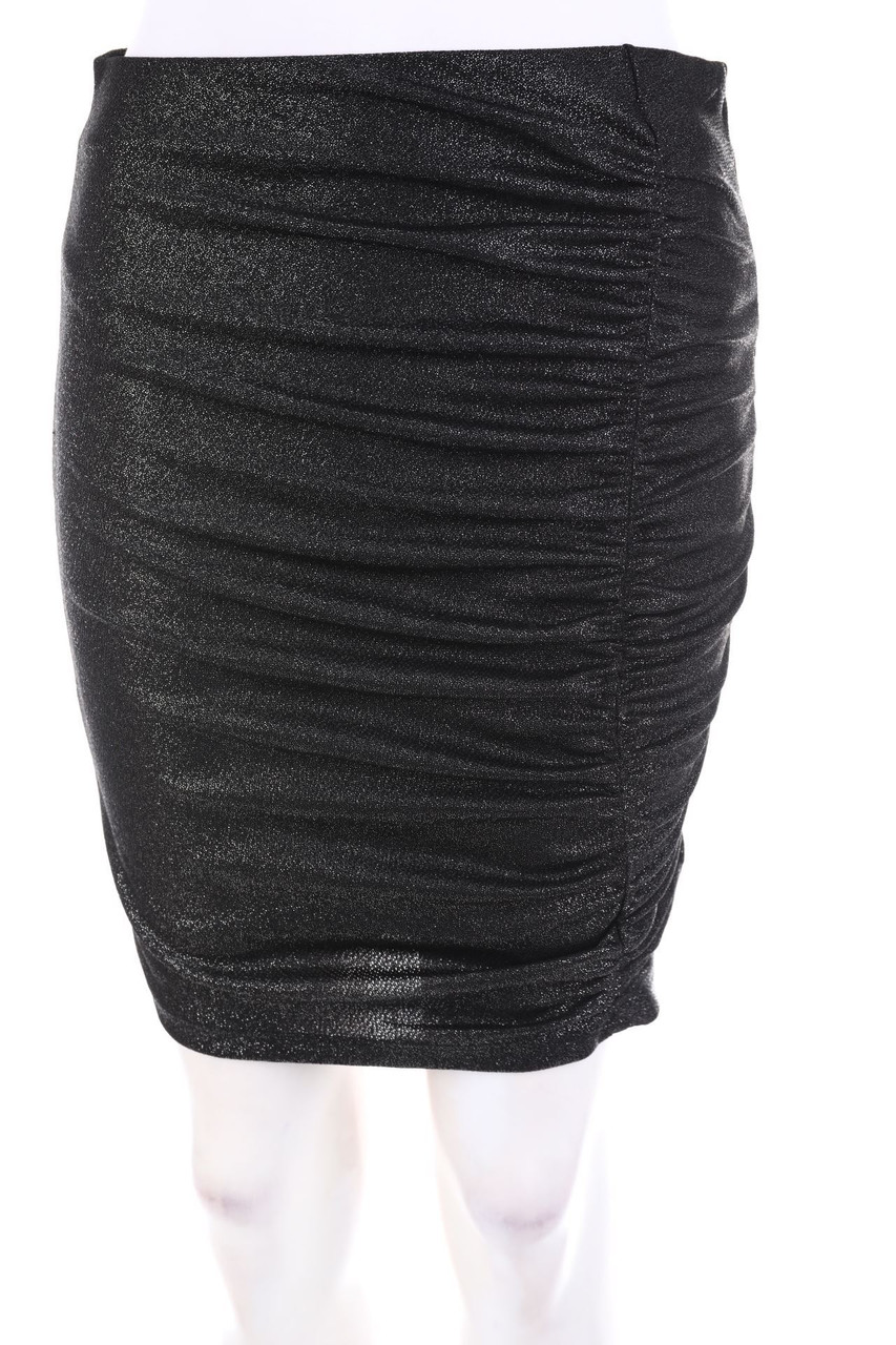 AMISU - Glitzer-Minirock mit Raffungen - D 36