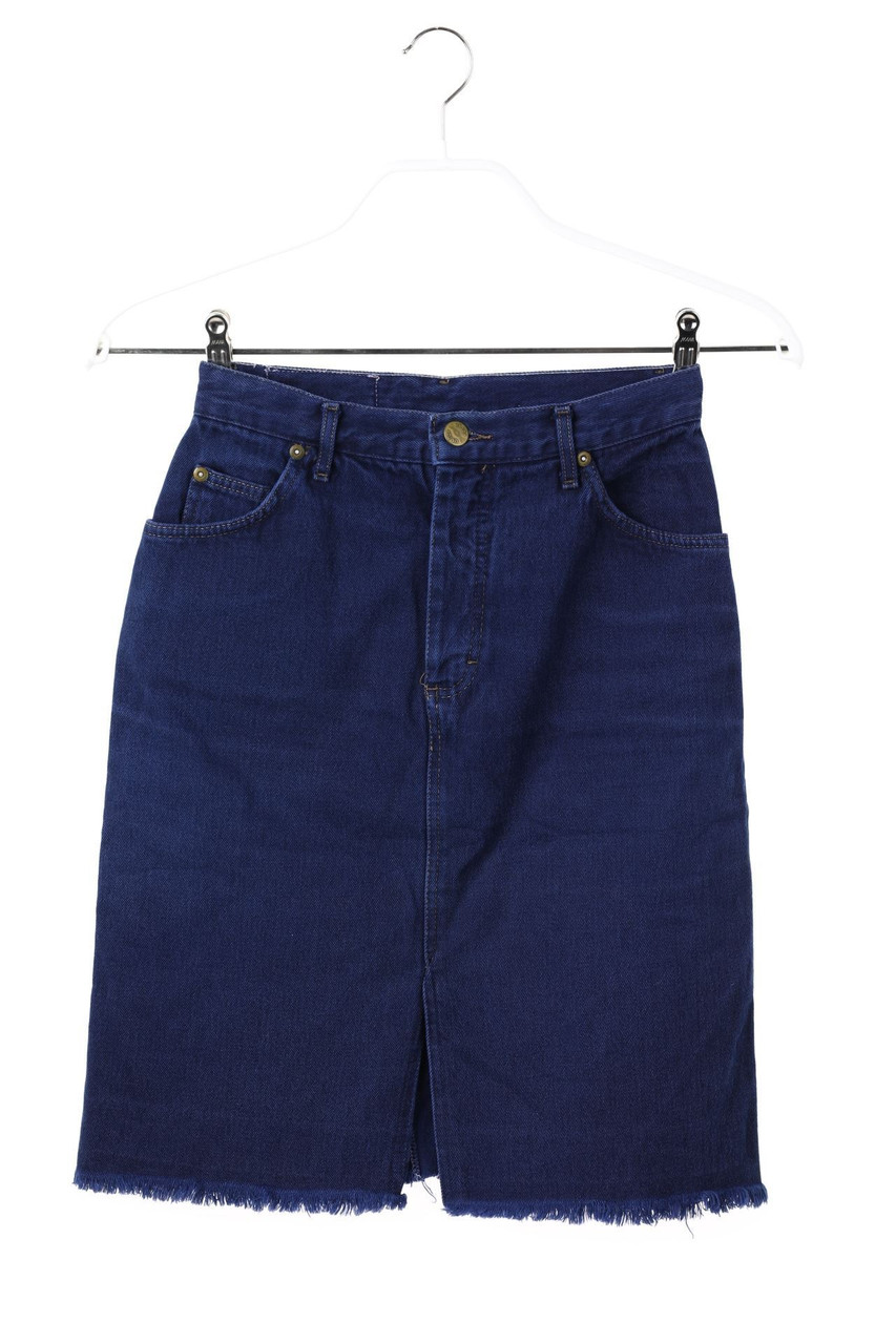 No Label - Basic-Denim Skirt with Fringes - D 32