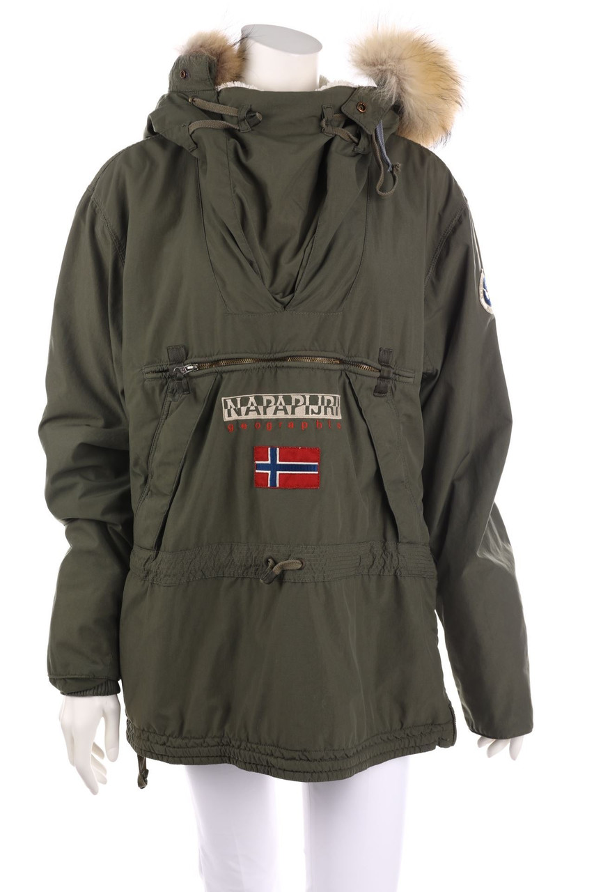 Napapijri - Outdoor-Jacke mit Echt-Pelz-Besatz - L