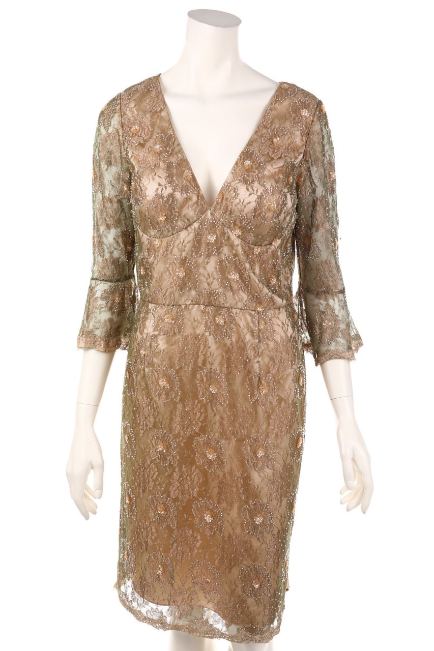BARBARA SCHWARZER - Cocktail Dress, Lace with Pearls - D 40