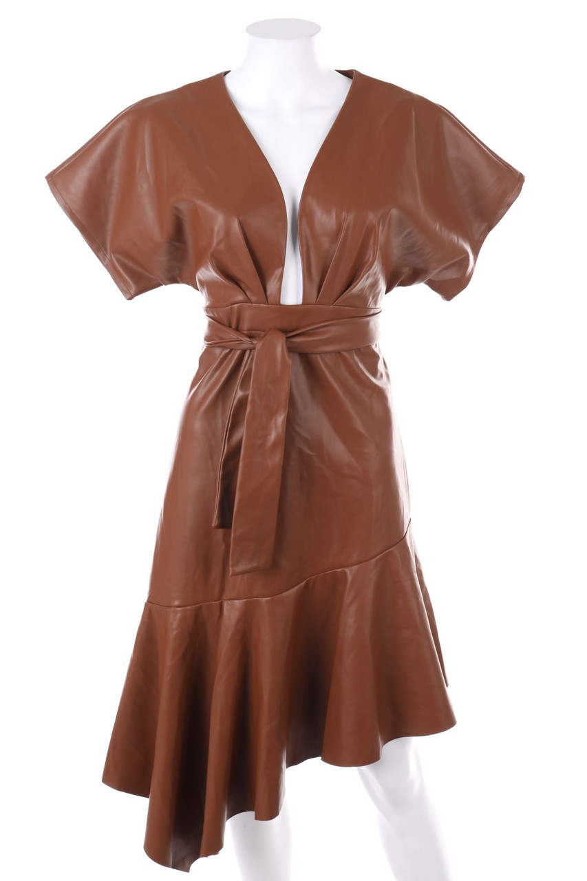 LE VIP - Abendkleid aus Kunstleder mit tiefem Ausschnitt - M